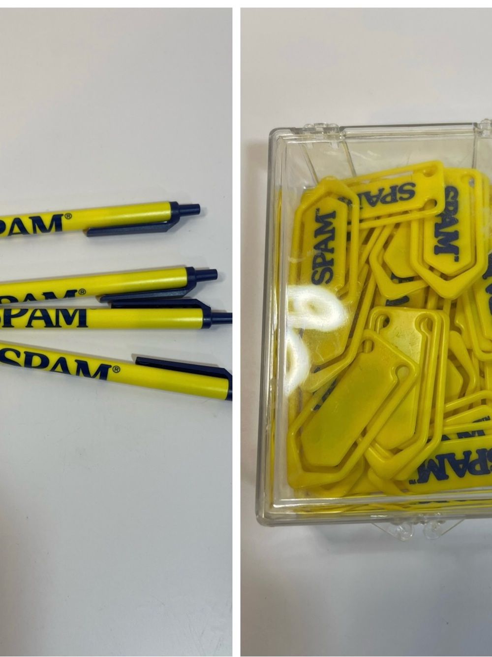 4 SPAM Pens & 38 Spam Page Clips VINTAGE - NEW, UNUSED Nostalgia